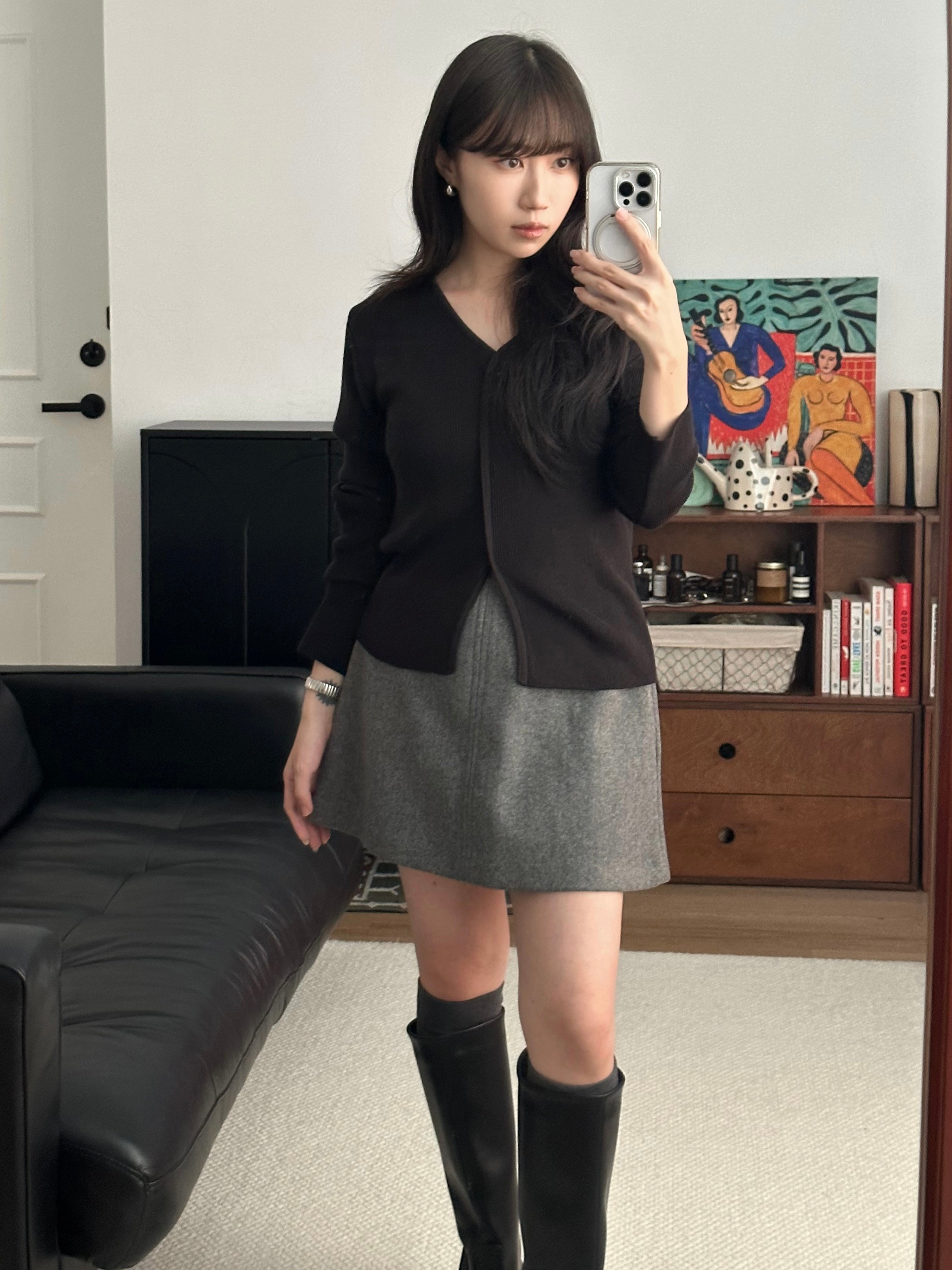 V領針織