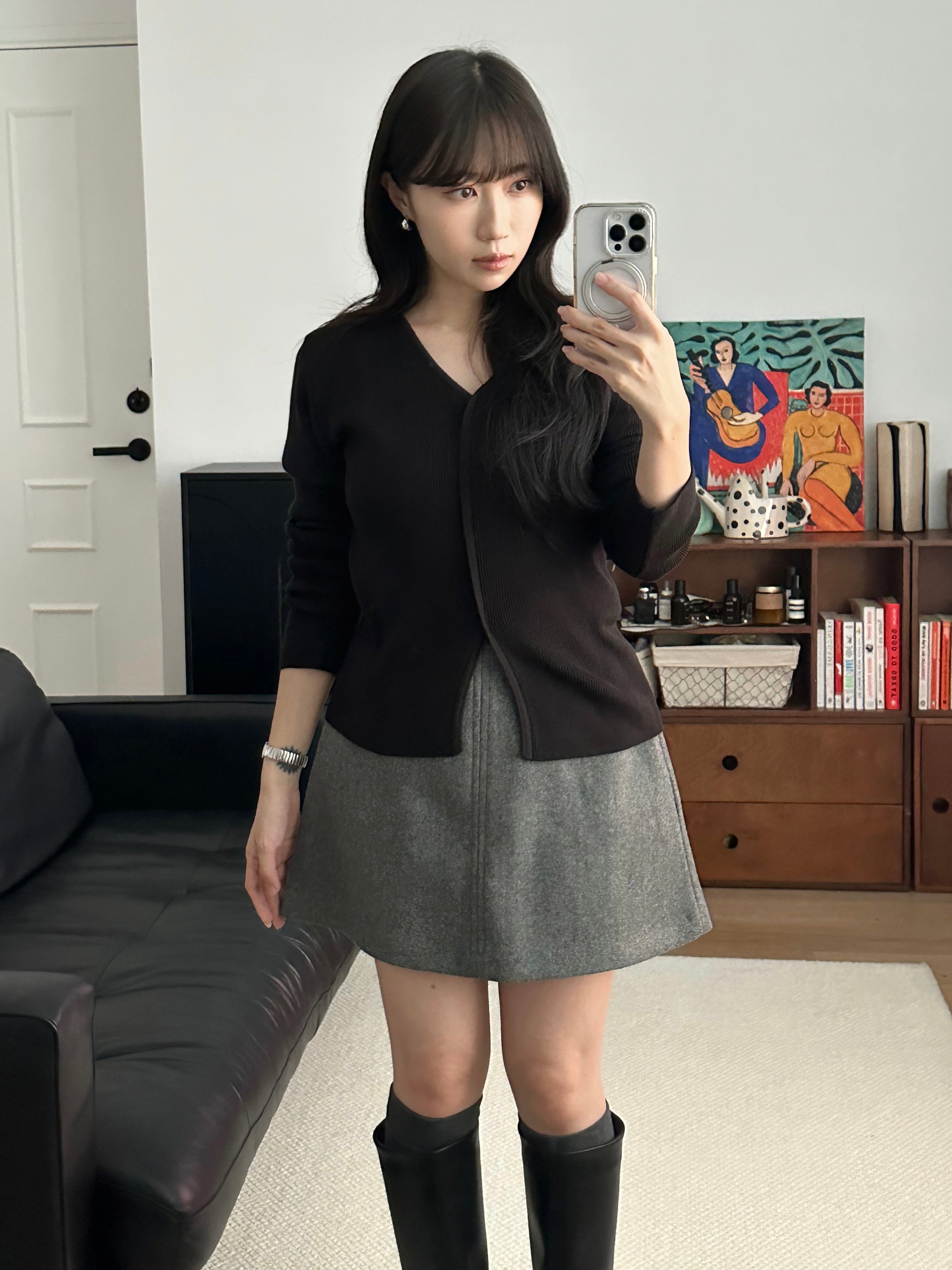 V領針織