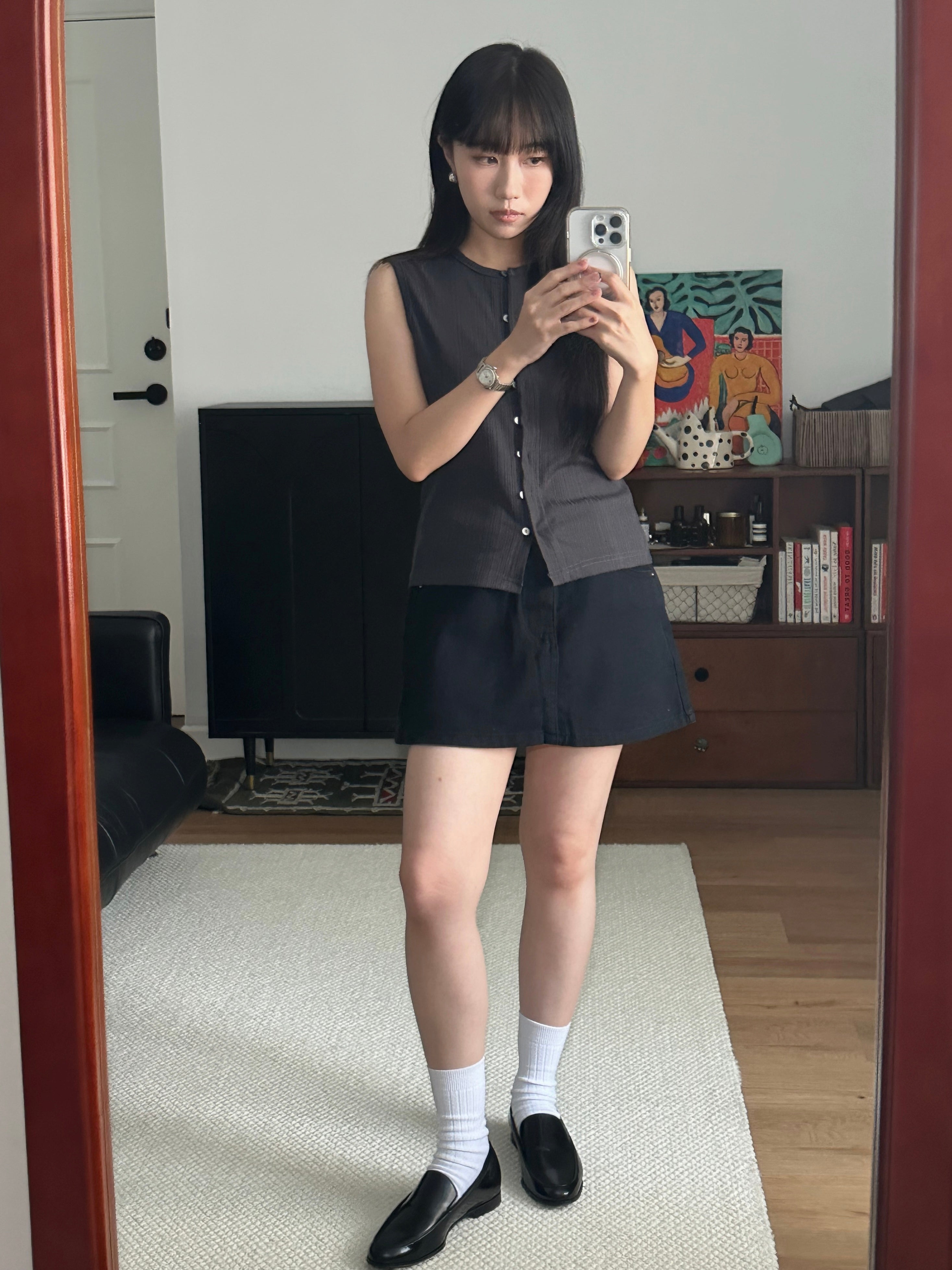 羅紋扣鈕背心