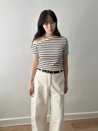 條紋露肩tops
